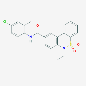 molecular formula C23H19ClN2O3S B11227844 6-allyl-N-(4-chloro-2-methylphenyl)-6H-dibenzo[c,e][1,2]thiazine-9-carboxamide 5,5-dioxide 