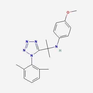 molecular formula C19H23N5O B11227875 N-[2-[1-(2,6-dimethylphenyl)tetrazol-5-yl]propan-2-yl]-4-methoxyaniline CAS No. 303194-05-0