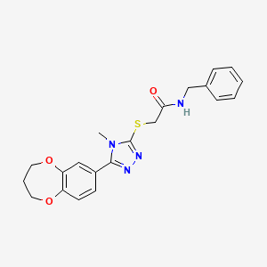 N-benzyl-2-{[5-(3,4-dihydro-2H-1,5-benzodioxepin-7-yl)-4-methyl-4H-1,2,4-triazol-3-yl]sulfanyl}acetamide