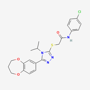 N-(4-chlorophenyl)-2-{[5-(3,4-dihydro-2H-1,5-benzodioxepin-7-yl)-4-(propan-2-yl)-4H-1,2,4-triazol-3-yl]sulfanyl}acetamide