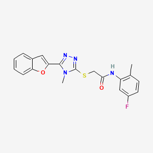 2-{[5-(1-benzofuran-2-yl)-4-methyl-4H-1,2,4-triazol-3-yl]sulfanyl}-N-(5-fluoro-2-methylphenyl)acetamide