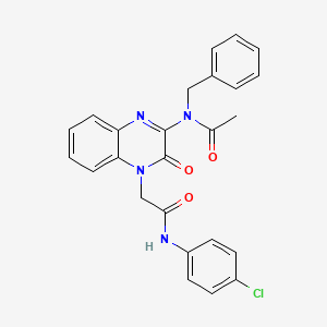 N-benzyl-N-(4-{2-[(4-chlorophenyl)amino]-2-oxoethyl}-3-oxo-3,4-dihydroquinoxalin-2-yl)acetamide