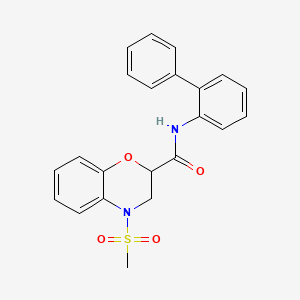 N-(biphenyl-2-yl)-4-(methylsulfonyl)-3,4-dihydro-2H-1,4-benzoxazine-2-carboxamide