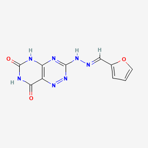 molecular formula C10H7N7O3 B11227953 (E)-3-(2-(furan-2-ylmethylene)hydrazinyl)pyrimido[4,5-e][1,2,4]triazine-6,8(5H,7H)-dione 