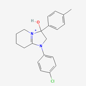 1-(4-Chlorophenyl)-3-hydroxy-3-(4-methylphenyl)-2,3,5,6,7,8-hexahydroimidazo[1,2-a]pyridin-1-ium