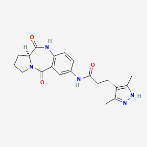 3-(3,5-dimethyl-1H-pyrazol-4-yl)-N-[(11aS)-11-hydroxy-5-oxo-2,3,5,11a-tetrahydro-1H-pyrrolo[2,1-c][1,4]benzodiazepin-7-yl]propanamide