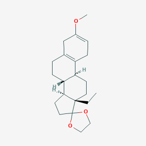 molecular formula C22H32O3 B011228 (8'R,9'S,13'S,14'S)-13'-Ethyl-3'-methoxyspiro[1,3-dioxolane-2,17'-4,6,7,8,9,11,12,14,15,16-decahydro-1H-cyclopenta[a]phenanthrene] CAS No. 19741-72-1