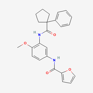 molecular formula C24H24N2O4 B11228027 N-(4-methoxy-3-{[(1-phenylcyclopentyl)carbonyl]amino}phenyl)-2-furamide 