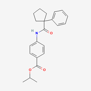 molecular formula C22H25NO3 B11228035 Propan-2-yl 4-{[(1-phenylcyclopentyl)carbonyl]amino}benzoate 