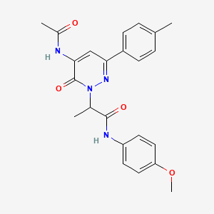 molecular formula C23H24N4O4 B11228039 2-[5-(acetylamino)-3-(4-methylphenyl)-6-oxopyridazin-1(6H)-yl]-N-(4-methoxyphenyl)propanamide 