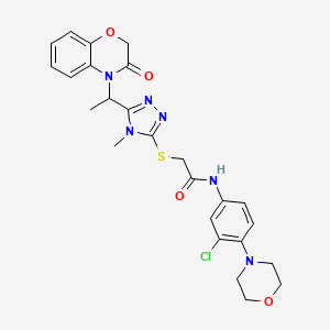 molecular formula C25H27ClN6O4S B11228057 N-[3-chloro-4-(morpholin-4-yl)phenyl]-2-({4-methyl-5-[1-(3-oxo-2,3-dihydro-4H-1,4-benzoxazin-4-yl)ethyl]-4H-1,2,4-triazol-3-yl}sulfanyl)acetamide 