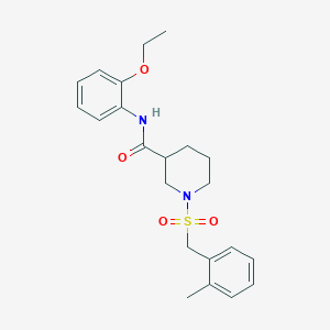 molecular formula C22H28N2O4S B11228059 N-(2-ethoxyphenyl)-1-[(2-methylbenzyl)sulfonyl]piperidine-3-carboxamide 