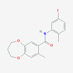 N-(5-fluoro-2-methylphenyl)-8-methyl-3,4-dihydro-2H-1,5-benzodioxepine-7-carboxamide