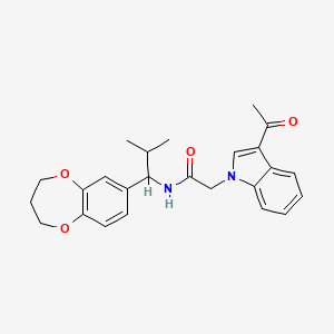 2-(3-acetyl-1H-indol-1-yl)-N-[1-(3,4-dihydro-2H-1,5-benzodioxepin-7-yl)-2-methylpropyl]acetamide