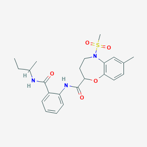 N-[2-(butan-2-ylcarbamoyl)phenyl]-7-methyl-5-(methylsulfonyl)-2,3,4,5-tetrahydro-1,5-benzoxazepine-2-carboxamide