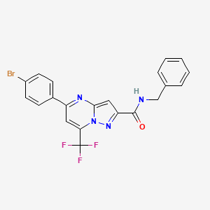 molecular formula C21H14BrF3N4O B11228113 N-benzyl-5-(4-bromophenyl)-7-(trifluoromethyl)pyrazolo[1,5-a]pyrimidine-2-carboxamide 