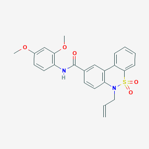 molecular formula C24H22N2O5S B11228132 6-allyl-N-(2,4-dimethoxyphenyl)-6H-dibenzo[c,e][1,2]thiazine-9-carboxamide 5,5-dioxide 