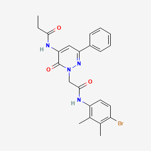 molecular formula C23H23BrN4O3 B11228147 N-(2-{2-[(4-bromo-2,3-dimethylphenyl)amino]-2-oxoethyl}-3-oxo-6-phenyl-2,3-dihydropyridazin-4-yl)propanamide 