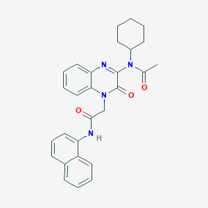 2-[3-(N-Cyclohexylacetamido)-2-oxo-1,2-dihydroquinoxalin-1-YL]-N-(naphthalen-1-YL)acetamide