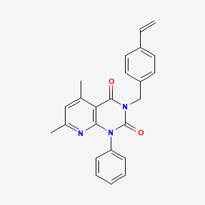 molecular formula C24H21N3O2 B11228156 3-(4-ethenylbenzyl)-5,7-dimethyl-1-phenylpyrido[2,3-d]pyrimidine-2,4(1H,3H)-dione 