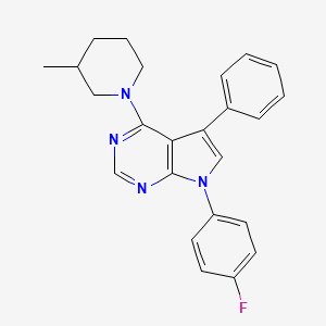 molecular formula C24H23FN4 B11228164 7-(4-fluorophenyl)-4-(3-methylpiperidin-1-yl)-5-phenyl-7H-pyrrolo[2,3-d]pyrimidine 