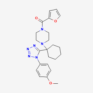 molecular formula C23H28N6O3 B11228177 furan-2-yl(4-{1-[1-(4-methoxyphenyl)-1H-tetrazol-5-yl]cyclohexyl}piperazin-1-yl)methanone 