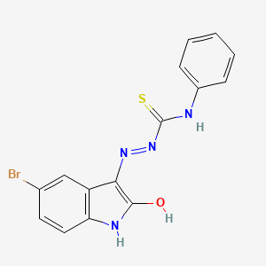 1-[(Z)-(5-bromo-2-oxo-indolin-3-ylidene)amino]-3-phenyl-thiourea