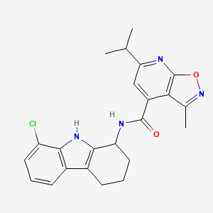 molecular formula C23H23ClN4O2 B11228241 N-(8-chloro-2,3,4,9-tetrahydro-1H-carbazol-1-yl)-3-methyl-6-(propan-2-yl)[1,2]oxazolo[5,4-b]pyridine-4-carboxamide 