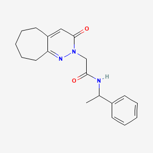 molecular formula C19H23N3O2 B11228247 2-(3-oxo-3,5,6,7,8,9-hexahydro-2H-cyclohepta[c]pyridazin-2-yl)-N-(1-phenylethyl)acetamide 