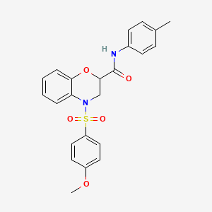 4-[(4-methoxyphenyl)sulfonyl]-N-(4-methylphenyl)-3,4-dihydro-2H-1,4-benzoxazine-2-carboxamide