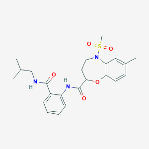 7-methyl-N-{2-[(2-methylpropyl)carbamoyl]phenyl}-5-(methylsulfonyl)-2,3,4,5-tetrahydro-1,5-benzoxazepine-2-carboxamide