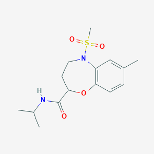 7-methyl-5-(methylsulfonyl)-N-(propan-2-yl)-2,3,4,5-tetrahydro-1,5-benzoxazepine-2-carboxamide