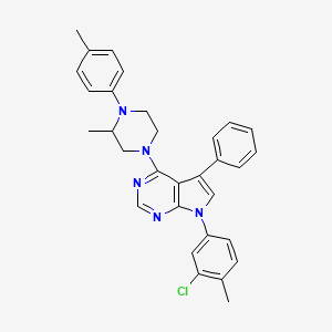 molecular formula C31H30ClN5 B11228293 7-(3-chloro-4-methylphenyl)-4-[3-methyl-4-(4-methylphenyl)piperazin-1-yl]-5-phenyl-7H-pyrrolo[2,3-d]pyrimidine 