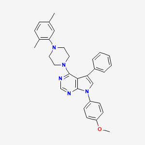 4-[4-(2,5-dimethylphenyl)piperazin-1-yl]-7-(4-methoxyphenyl)-5-phenyl-7H-pyrrolo[2,3-d]pyrimidine