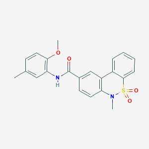 N-(2-methoxy-5-methylphenyl)-6-methyl-6H-dibenzo[c,e][1,2]thiazine-9-carboxamide 5,5-dioxide