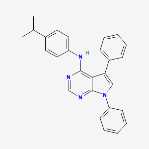 molecular formula C27H24N4 B11228329 5,7-diphenyl-N-[4-(propan-2-yl)phenyl]-7H-pyrrolo[2,3-d]pyrimidin-4-amine 