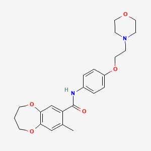 molecular formula C23H28N2O5 B11228342 8-methyl-N-{4-[2-(morpholin-4-yl)ethoxy]phenyl}-3,4-dihydro-2H-1,5-benzodioxepine-7-carboxamide 