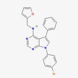 molecular formula C23H17BrN4O B11228345 7-(4-bromophenyl)-N-(furan-2-ylmethyl)-5-phenylpyrrolo[2,3-d]pyrimidin-4-amine 