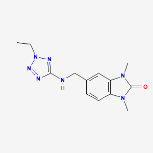 molecular formula C13H17N7O B11228359 5-{[(2-ethyl-2H-tetrazol-5-yl)amino]methyl}-1,3-dimethyl-1,3-dihydro-2H-benzimidazol-2-one 