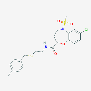 7-chloro-N-{2-[(4-methylbenzyl)sulfanyl]ethyl}-5-(methylsulfonyl)-2,3,4,5-tetrahydro-1,5-benzoxazepine-2-carboxamide