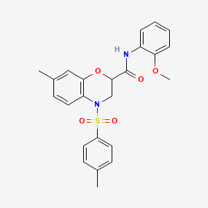 N-(2-methoxyphenyl)-7-methyl-4-[(4-methylphenyl)sulfonyl]-3,4-dihydro-2H-1,4-benzoxazine-2-carboxamide