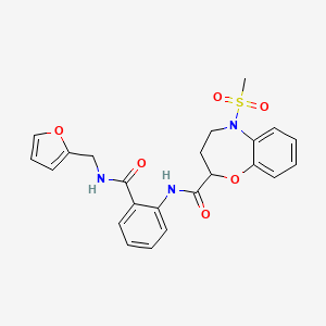 N-{2-[(furan-2-ylmethyl)carbamoyl]phenyl}-5-(methylsulfonyl)-2,3,4,5-tetrahydro-1,5-benzoxazepine-2-carboxamide