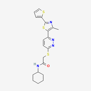 N-cyclohexyl-2-((6-(4-methyl-2-(thiophen-2-yl)thiazol-5-yl)pyridazin-3-yl)thio)acetamide