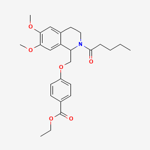 Ethyl 4-[(6,7-dimethoxy-2-pentanoyl-1,2,3,4-tetrahydroisoquinolin-1-yl)methoxy]benzoate