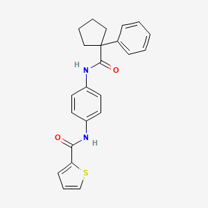 molecular formula C23H22N2O2S B11228444 N-(4-{[(1-phenylcyclopentyl)carbonyl]amino}phenyl)thiophene-2-carboxamide 