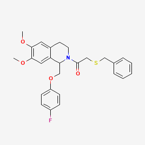 2-(benzylthio)-1-(1-((4-fluorophenoxy)methyl)-6,7-dimethoxy-3,4-dihydroisoquinolin-2(1H)-yl)ethanone