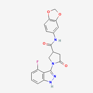 N-(1,3-benzodioxol-5-yl)-1-(4-fluoro-1H-indazol-3-yl)-5-oxopyrrolidine-3-carboxamide