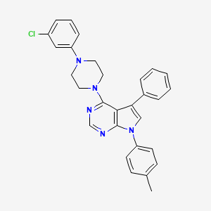 4-[4-(3-chlorophenyl)piperazin-1-yl]-7-(4-methylphenyl)-5-phenyl-7H-pyrrolo[2,3-d]pyrimidine