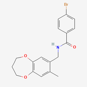 molecular formula C18H18BrNO3 B11228484 4-bromo-N-[(8-methyl-3,4-dihydro-2H-1,5-benzodioxepin-7-yl)methyl]benzamide 