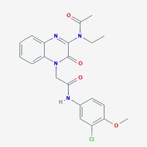 N-(4-{2-[(3-chloro-4-methoxyphenyl)amino]-2-oxoethyl}-3-oxo-3,4-dihydroquinoxalin-2-yl)-N-ethylacetamide